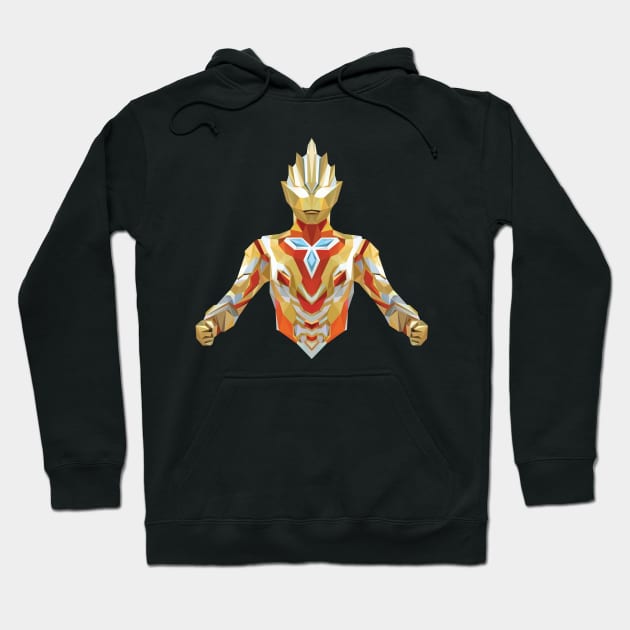 Ultraman Trigger, Glitter Trigger Eternity (Low Poly Style) Hoodie by The Toku Verse